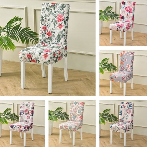 Pink Vintage Floral Pattern Dining Chair Cover Decorzee