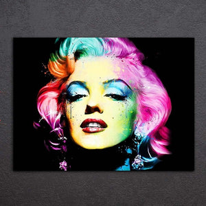 Colorful Abstract Marilyn Monroe Portrait Canvas Wall Art