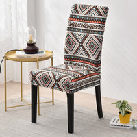 Beige / Orange Native Aztec Pattern Dining Chair Cover