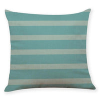 18" Blue / Green Geometric Pattern Throw Pillow Cover