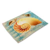 Coastal Beach Sea Shell Print Table Placemat