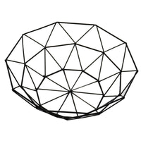 Black Geometric Metal Wire Fruit Basket Bowl
