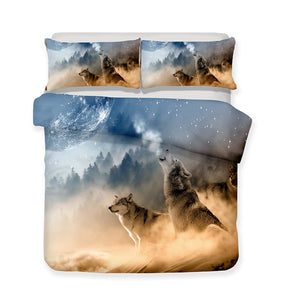 2/3-Piece Howling Wolf Breath Duvet Cover Bedding Set