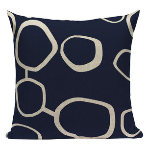 18" Navy Blue Nautical Inspiration Throw Pillow Cover