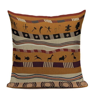 18" Orange / Brown Ethnic Tribal Stripe Throw Pillow Cover