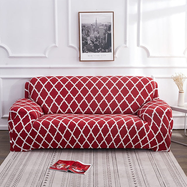 Simple Quarterfoil Lattice Pattern Sofa Couch Cover