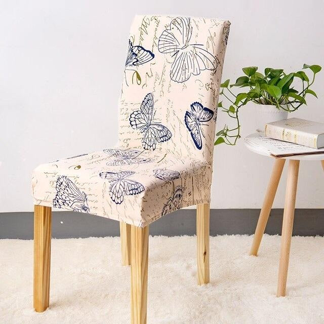 Vintage Butterfly Print Dining Room Chair Cover