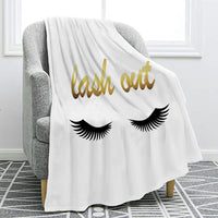 Women's Eyelashes Beautiful Eyes Fleece Throw Blanket