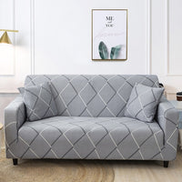 Gray Vintage Diamond Pattern Sofa Couch Cover