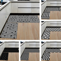 Black & White Geometric Pattern Door Mat / Floor Runner