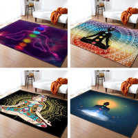 Buddhist Yoga Meditation Print Area Rug Floor Mat