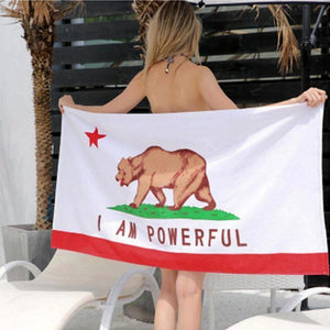 I Am Powerful California Flag Beach Towel
