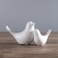 White / Black Modern Ceramic Bird Sculpture Figurines