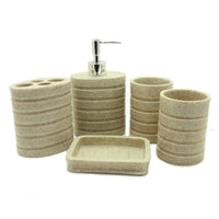 5-Piece Circular Ribbed Resin Bathroom Accessory Set