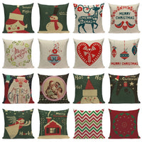 18" Red / Green Classic Christmas Print Throw Pillow Cover