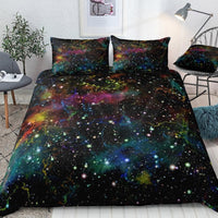 2/3-Piece Colorful Space Galaxy Star Print Duvet Cover Set
