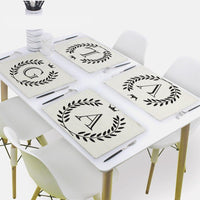 Crown Crested Family Letter Print Table Placemat