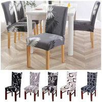 Black & White Leopard Print Dining Chair Cover
