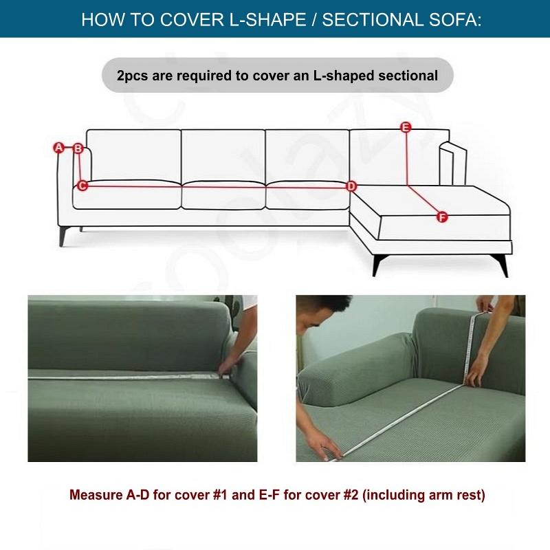 Mint Green Sectional L-Shaped Couch Cover