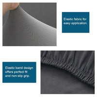 ** 3-Seat Gray Simple Texture Pattern Elastic Sofa Couch Cover