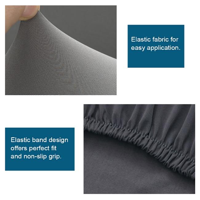 Dark Gray Quarterfoil Lattice Pattern Sofa Couch Cover
