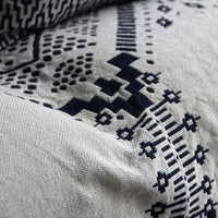 White / Navy Knitted Nordic Sofa Throw Cover Blanket