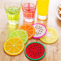 7-Piece Silicone Fruit Slice Drink Coaster Set