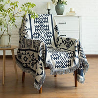 Geometric Knitted Native Aztec Sofa Throw Cover Blanket