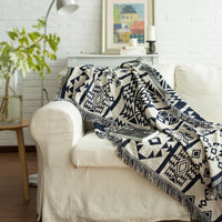 Geometric Knitted Native Aztec Sofa Throw Cover Blanket