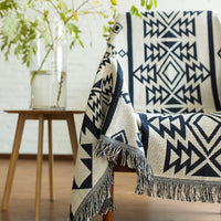 Geometric Knitted Native Aztec Sofa Throw Cover Blanket