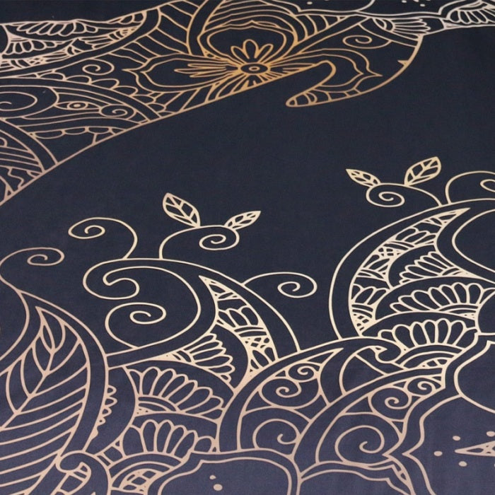 3-Piece Gold Bohemian Dolphin Print Duvet Cover Set