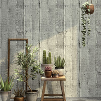 Vertical Distressed Natural Wood Board Print Wallpaper