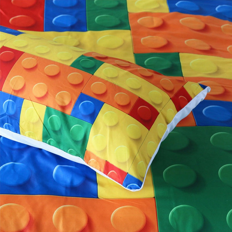 Colorful Kids 2/3-Piece Lego Print Duvet Cover Bedding Set