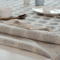 Lucky Tree Pattern Cotton Linen Tablecloth w/ Lace