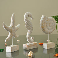 Wood Mediterranean Sea Life Sculpture