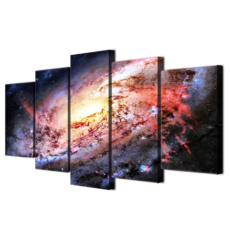 5-Piece Deep Space Milky Way Galaxy Canvas Wall Art