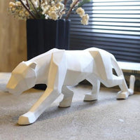 Modern Abstract Geometric Cougar / Panther Sculpture