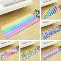 Multi-Color Rainbow Print Floor Runner Mat