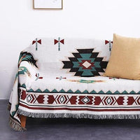 Knitted Southwestern Navaho Sofa Throw Cover Blanket