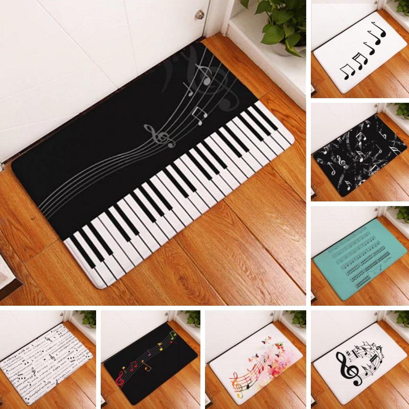 Piano Musical Note Print Door / Floor Mat Rug