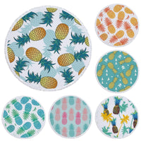 Round Tropical Pineapple Pattern Beach Towel