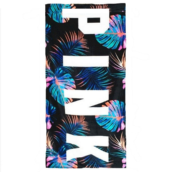 Black Pink Neon Palm Leaf Pattern Beach Towel – Decorzee