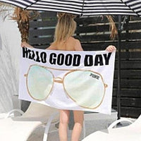 Hello Good Day Sunglasses Beach Towel