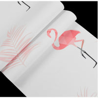 White Pink Flamingo Pattern Wallpaper