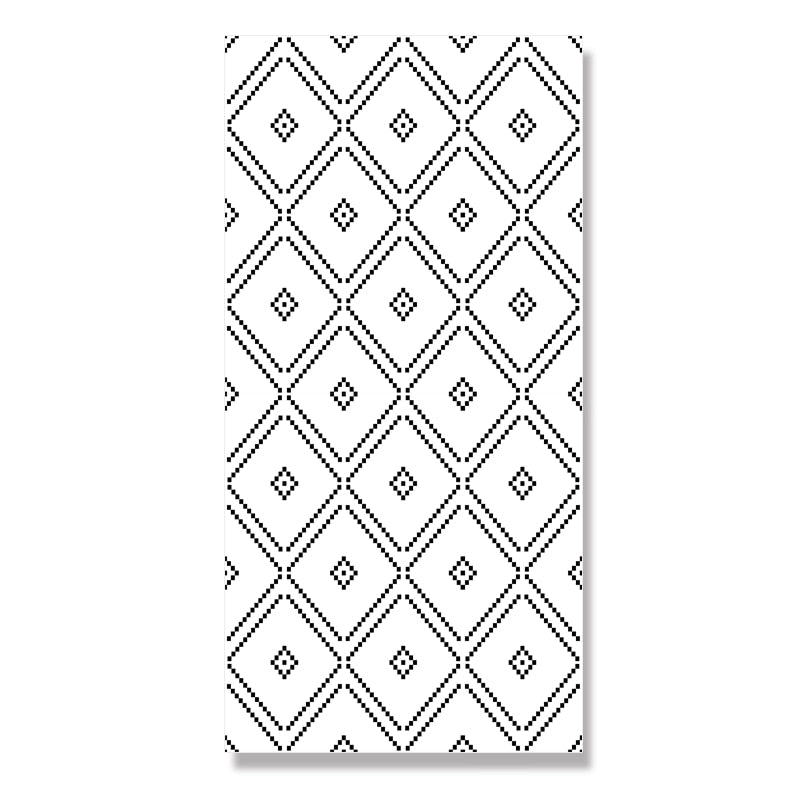 Black & White Nordic Geometric Rhombus Pattern Wallpaper