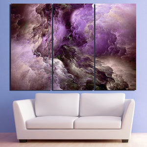 3-Piece Psychedelic Space Cloud Nebula Canvas Wall Art