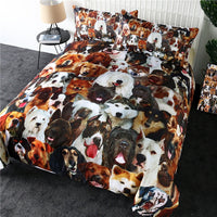 3-Piece Dog Photo Collage Duvet Cover Bedding Set