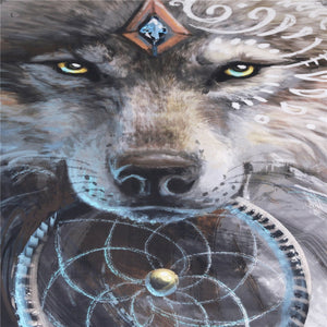 3-Piece Wolf Warrior by SunimaArt Tribal Duvet Set