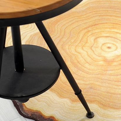 Round Wood Stump / Tree Ring Floor Mat Rug