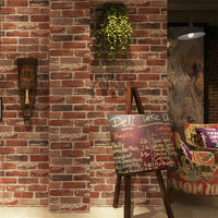 Multi-Color Vinyl Rustic Faux Brick Wallpaper